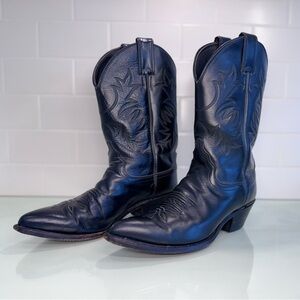 Justin Cowboy Boots Black Size 8.5 B  Style 4903 All Leather Women’s Heel 2”